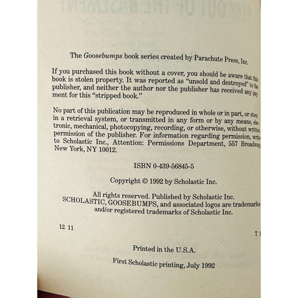 Goosebumps Ser.: Stay Out of the Basement Paperback Book by R. L. Stine 1992 - Picture 3 of 7